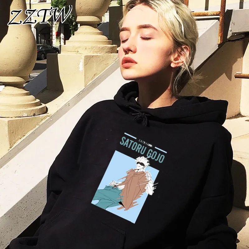 

Толстовка Мужская/женская с капюшоном, свитшот с принтом джутитусу и кайсен, годжо Сатору, с круглым вырезом, милая свободная Теплая Флисова...