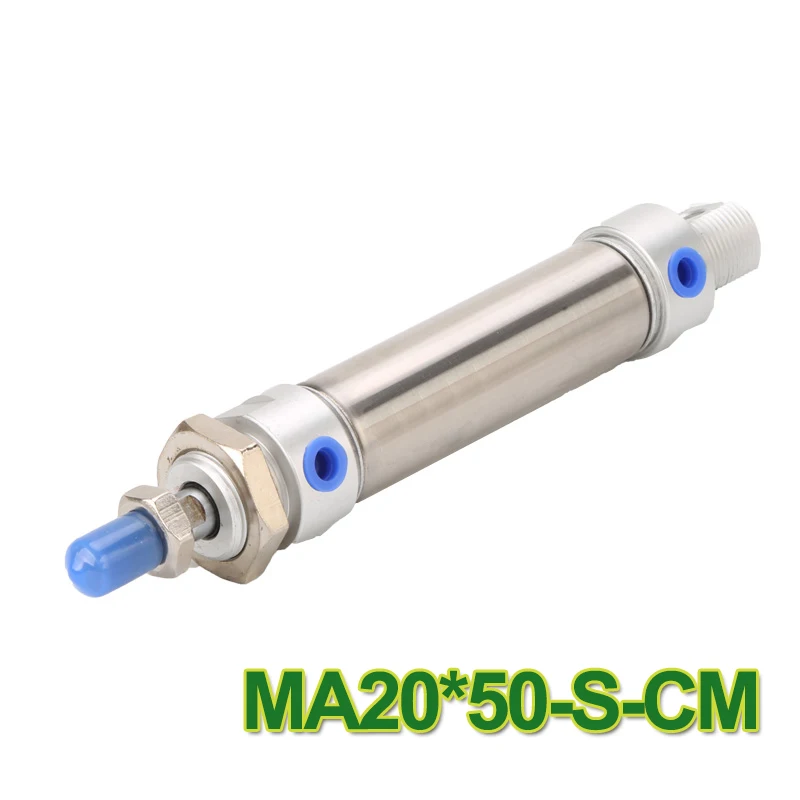 

MA20 * 50-S-CM ма серии мини Нержавеющая сталь одинарный стержень двойного действия Воздушный пневматический цилиндр с магнитом мА 20*50 ma20-50 модел...