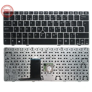 Новая английская клавиатура для ноутбука HP EliteBook 2560 2560p 2570 2570P с серебристой рамкой