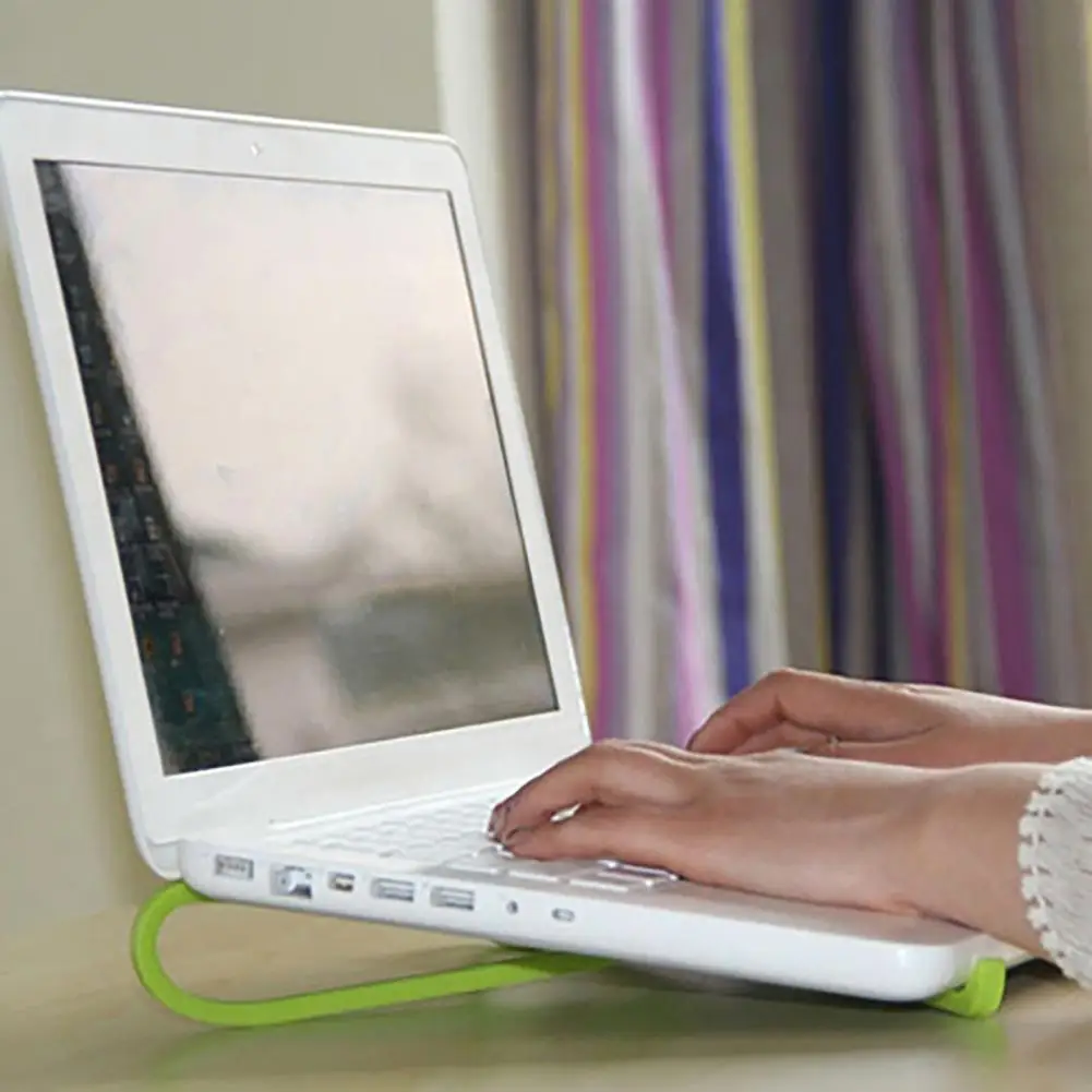 

2Pcs Laptop Holder Good Hardness Strong Bearing Capacity Foldable Desk Notebook Holding Stand for Office