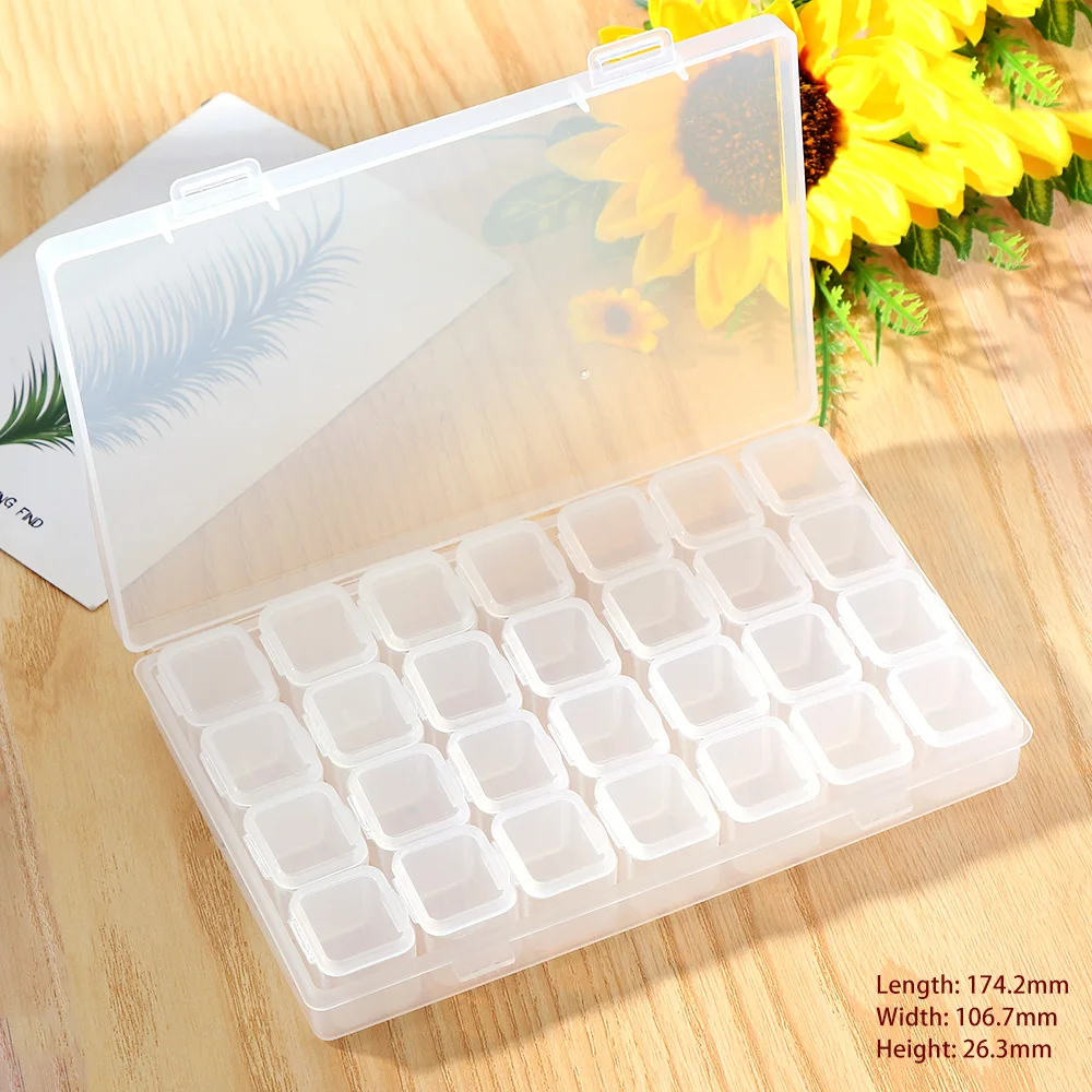 

Colorful Nail Art Empty Storage Box Plastic Container Organizer Case For Rhinestones Jewelry Nails Accessories Manicure Tools