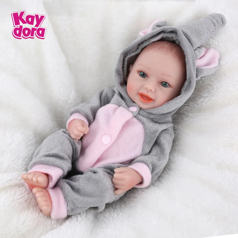 Girl Полностью силиконовые куклы Reborn Boneca, 11 дюймов, 28 см, детские мини-игрушки для ванной, реалистичные куклы для младенцев, Bebe Menina, живой мальчик, подарок на день рождения - Цвет: Girl