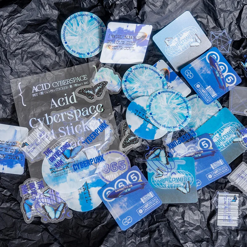 

45 листов ПЭТ водостойкие крутые лазерные наклейки для скрапбукинга планировщики художественные поделки DIY украшения принадлежности для жу...