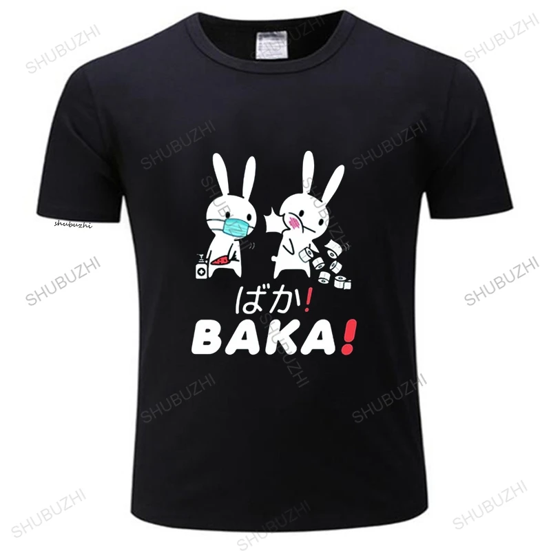 

Хлопковая футболка Baka с японским языком, забавная Мужская футболка с цифровым принтом кролика, на карантине