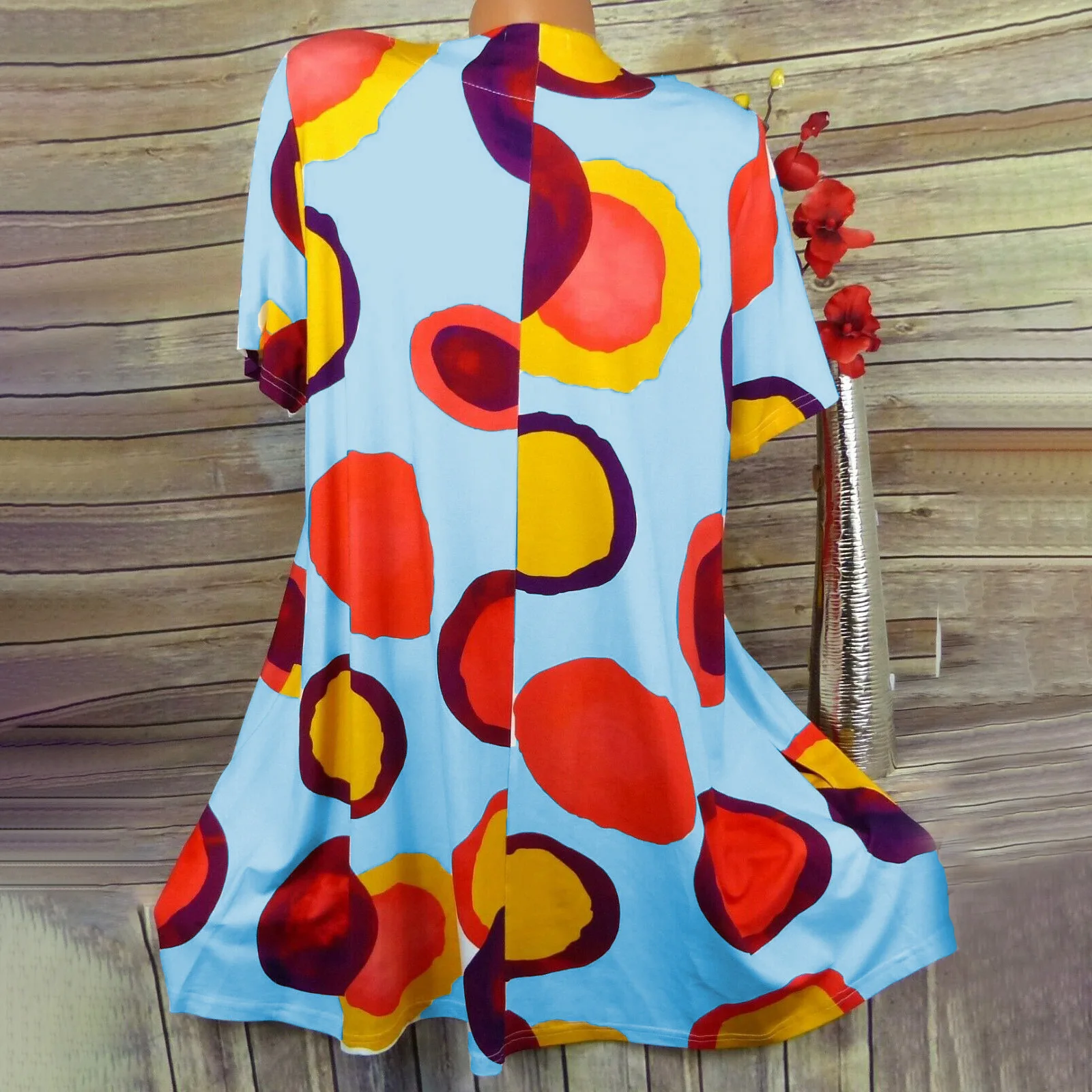 

New Fashion Women’s Dress Big Polka Dot Hit Color Printing Dress Bohemian Dress