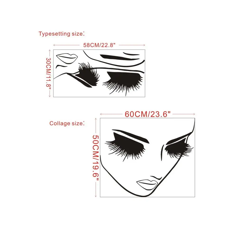 Красивые ресницы настенные Стикеры украшения для гостиной и девушки дома