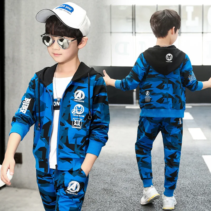 Одежда для мальчиков осенний комплект камуфляжный хлопок 100% г. новые спортивные