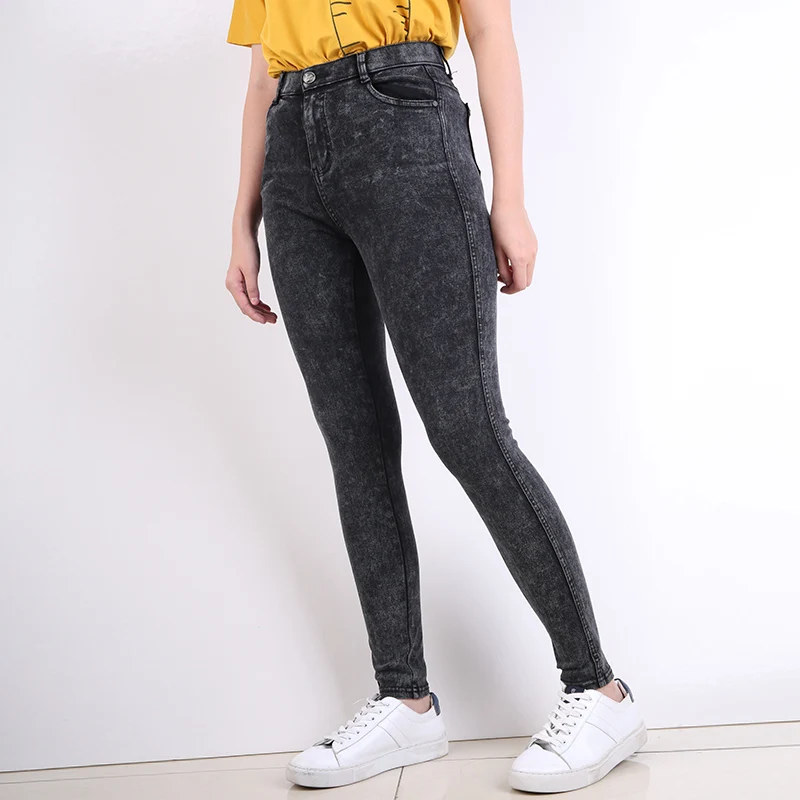 Женские облегающие джинсы LEIJIJEANS, классические высокоэластичные черные джинсы средней посадки со снежинками, модель 9259 большого размера