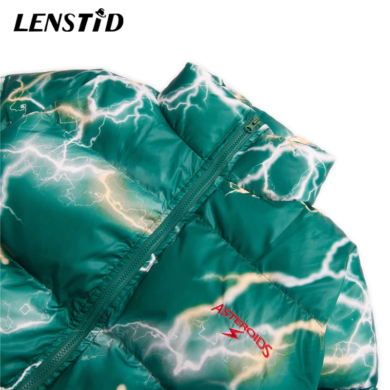 LENSTID 2019 хип хоп с принтом молнии уличная одежда мужская теплая куртка парка