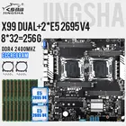 Комплект материнской платы JINGSHA X99, комплект материнской платы с двойным процессором Xeon E5 2695 v4 2 CPU s DDR4 8*32 = 256 ГБ Gigabit Ethernet VGA NVMe M.2, материнская плата Combo