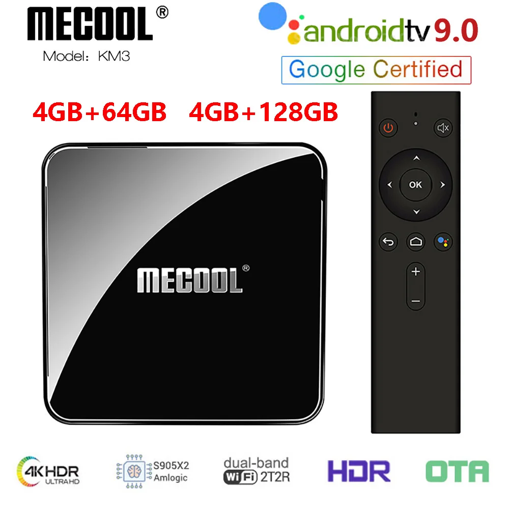 Приставка Смарт-ТВ MECOOL KM3 Android 9 0 Amlogic S905X2 4G128G 2 4 ГГц 5 Wi-Fi BT4.1 | Электроника