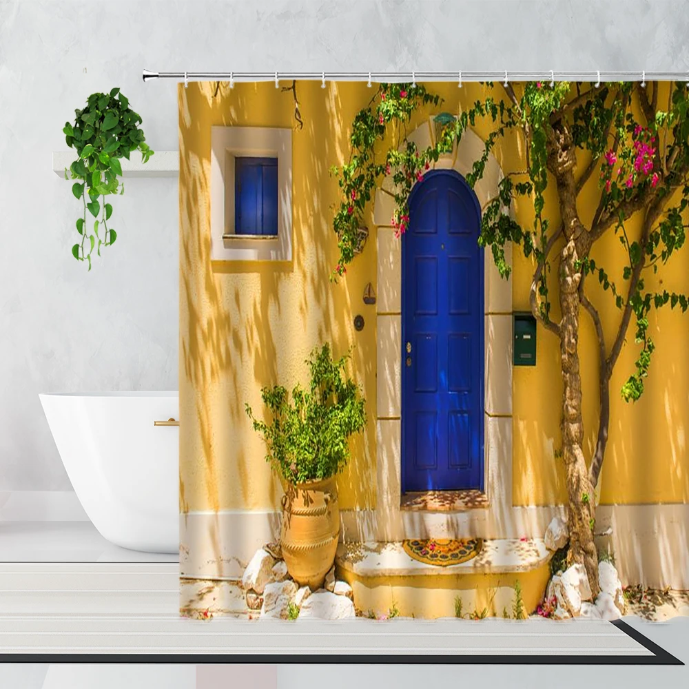 Розовая Занавеска на окно садовые цветы занавеска для душа красивый город улица