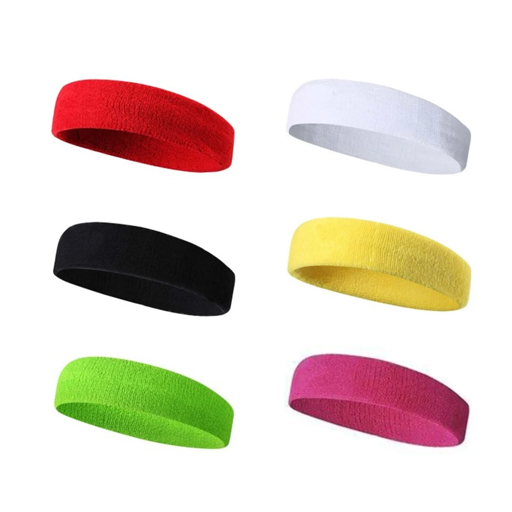 

Men Women Gym Yoga Safety Protection Cycling Headband Hair Band Running Absorb Sweat Sports Sweatband Work Out Elastic 6pcs