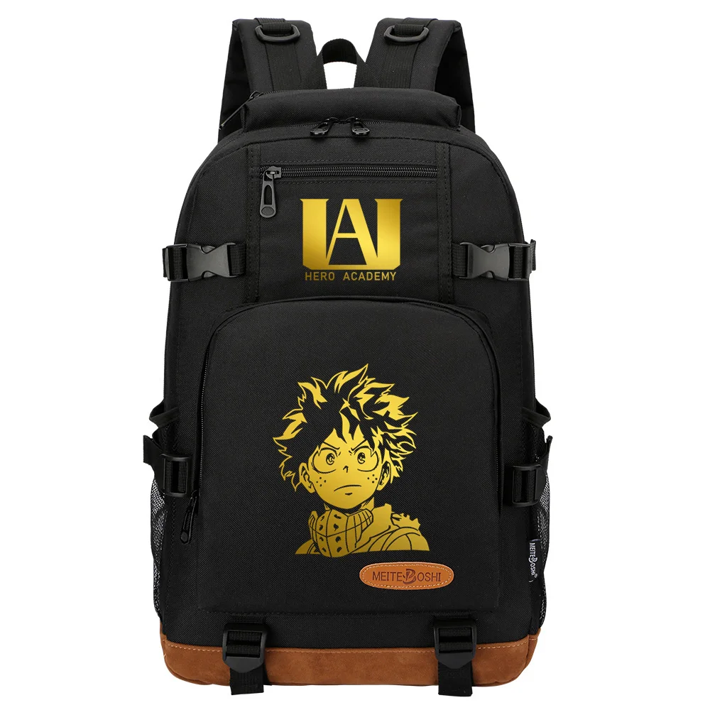 

New Anime Gold My Hero Academia Boys Girls Kids School Book Bags Women Bagpack Teenagers Canvas Men Laptop Travel Backpack