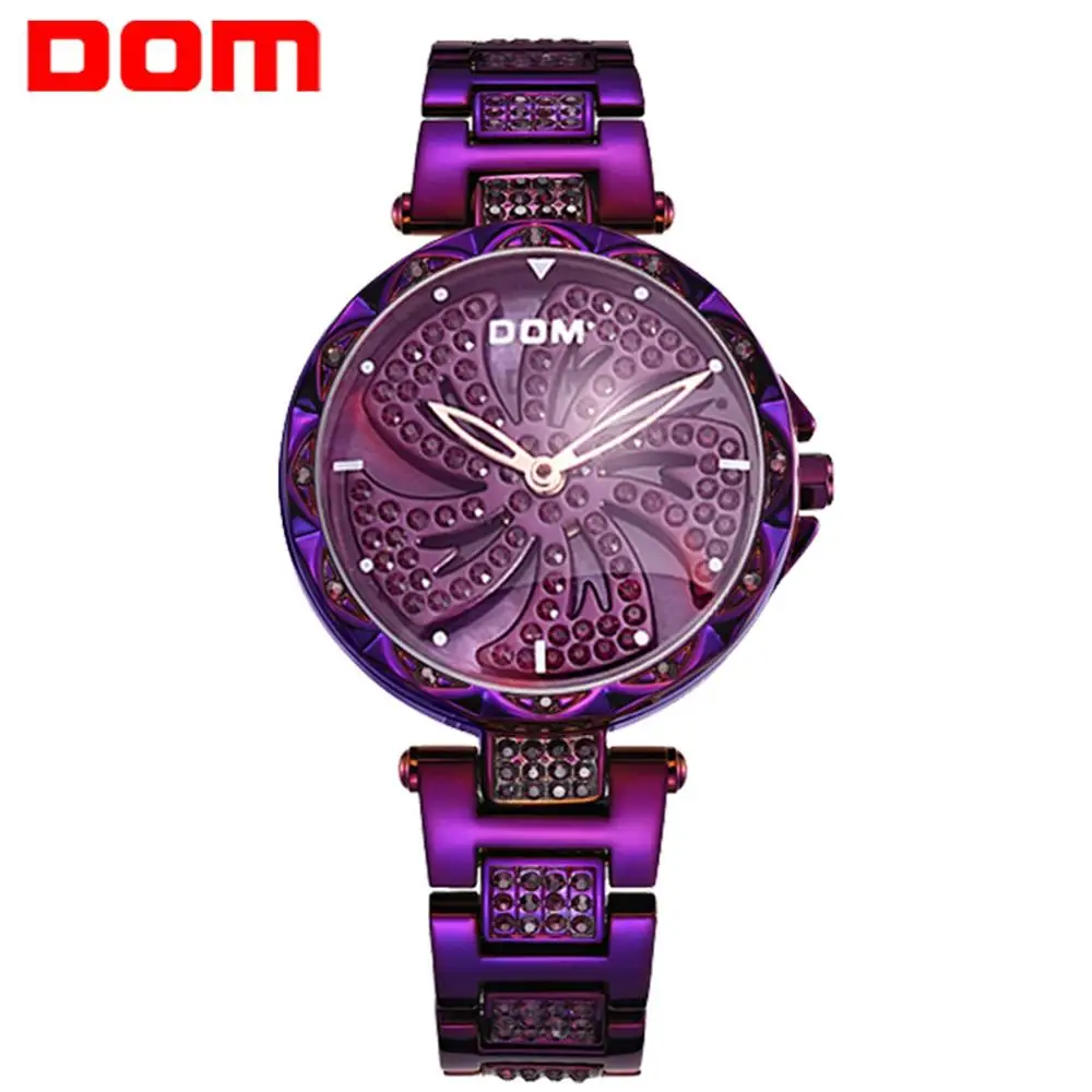 Часы dom женские с вращающимся циферблатом модные повседневные наручные часы