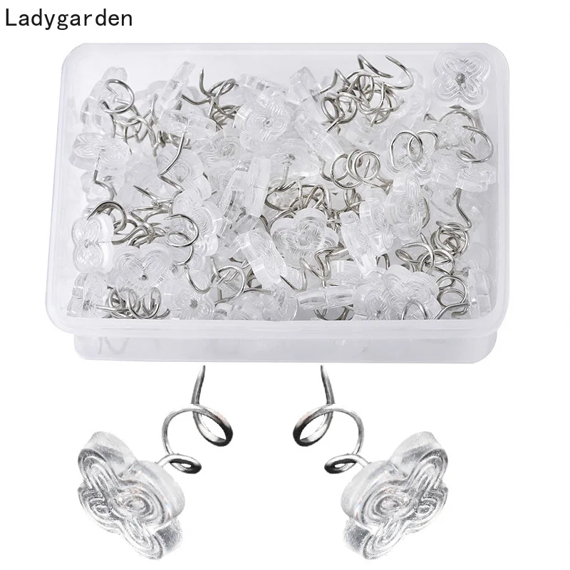 

250PCS 16mm Clear Fabric Twist Pins Couch Chair Car Sofa Headliner Repair Loose Drapery Craft DIY Locating Pins with Box