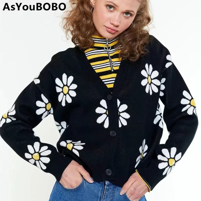 Женский винтажный школьный кардиган черный вязаный свитер в стиле Харадзюку с