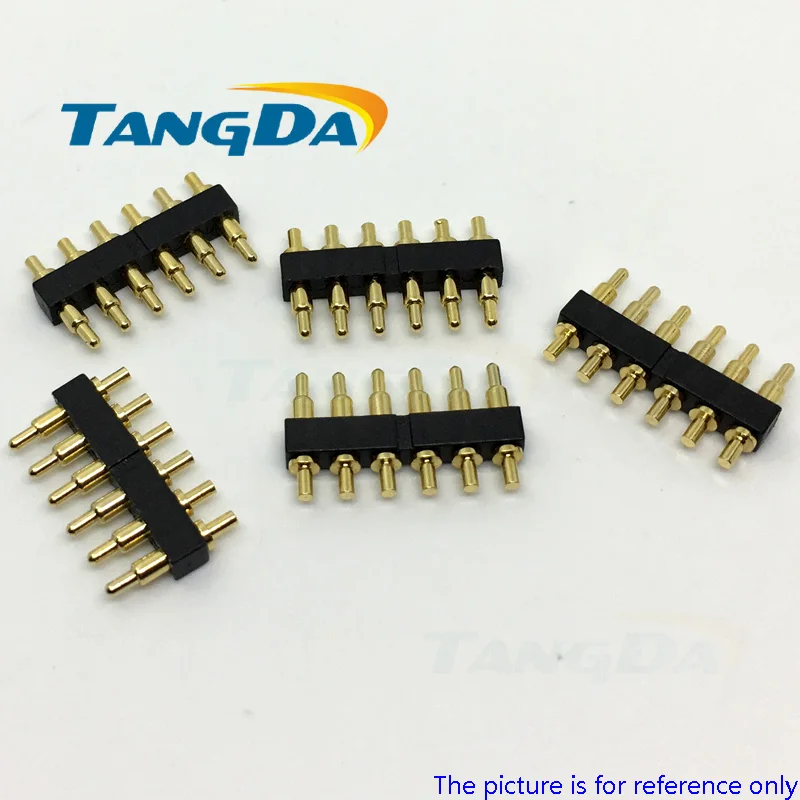 TANGDA DIP pogo контактный разъем позолоченный 6P 6pin шаг: 2 5 мм электрический ток: 1.2A 4 6 7 8