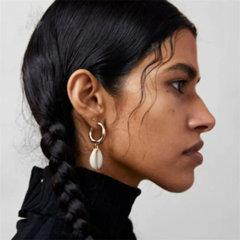 

Fashion Shell Dangle Earrings Chic Alloy Statement for Women Wedding Party Gifts Jewelry Shell Dangle Earrings