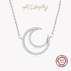 Ailmay Настоящее серебро 925 пробы, простое ожерелье с подвеской в виде полумесяца для женщин, минималистичное изящное ювелирное изделие