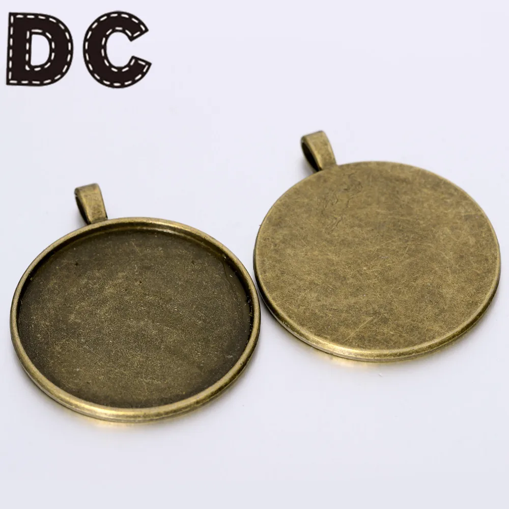 10 шт./лот древний красный пустой лоток Подвеска База подходит 40 мм круглый