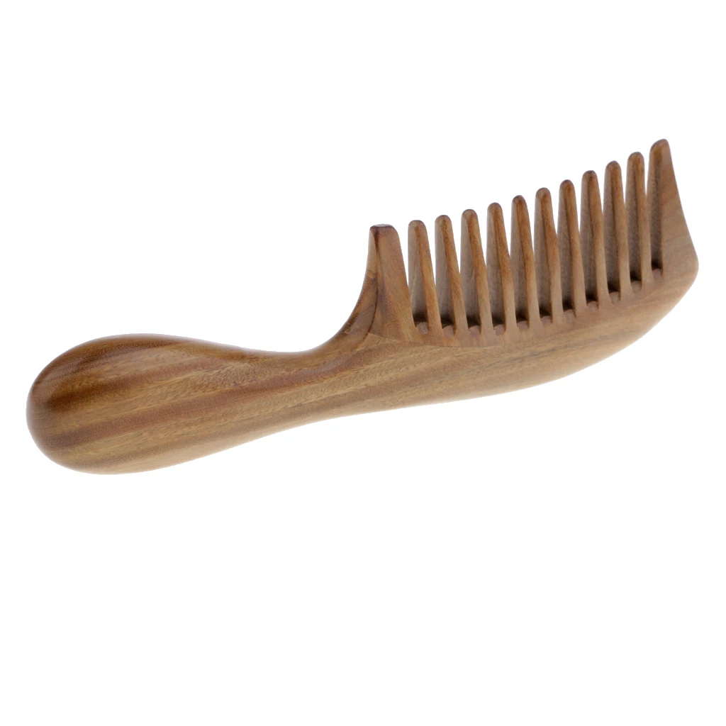 Wooden Wide Tooth Comb Natural Sandalwood Handmade Massage Hair Care Brush