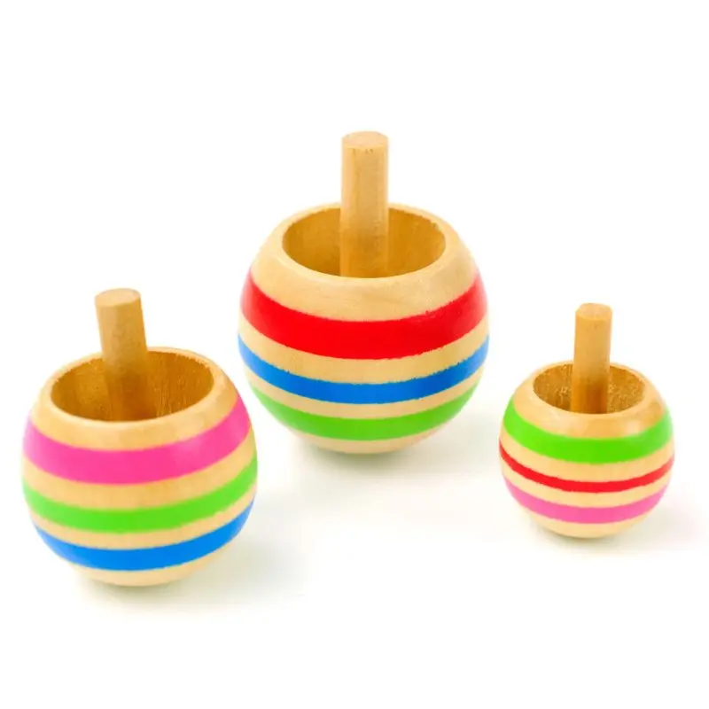 

3pcs Wood Flip Over Top Spinning Magic Toy for Children Adult Stress Relief Desktop Spinning Top Toys Birthday Gifts