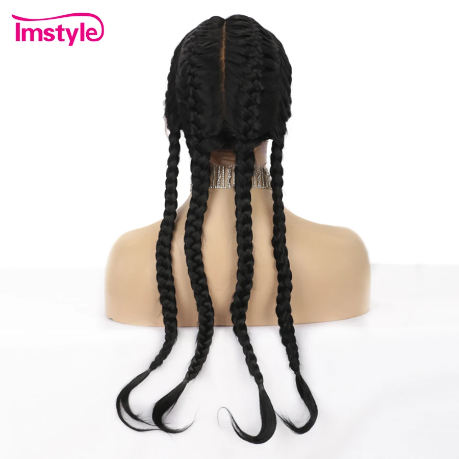 Плетеные парики Imstyle черные синтетические кружевные передние для черных женщин