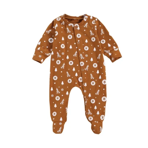 

Newborn Baby Girls Boys Christmas Outfits Stripe Long Sleeve Santa Clause Romper Footed Jumpsuit Xmas Pajamas 0-24M