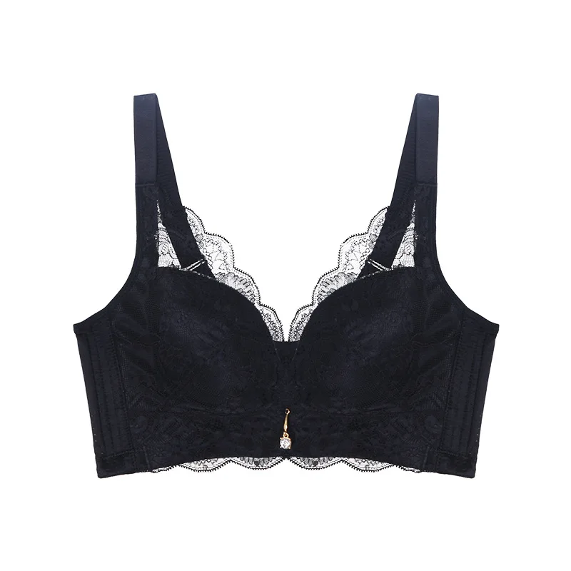 

2019 Summer new Japanese line thin lace beautiful back no steel ring bra sexy underwear female large breasts small high quality