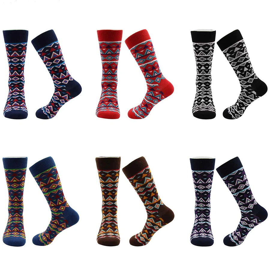 Яркие теплые хлопковые носки для пары Модные Повседневные Классические