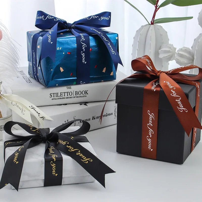 New 5m/10m Just For You Polyester satin Ribbon tape DIY Bow make Crafts Card Gifts Wrapping Flowers floral tied accessories 25MM | Дом и сад