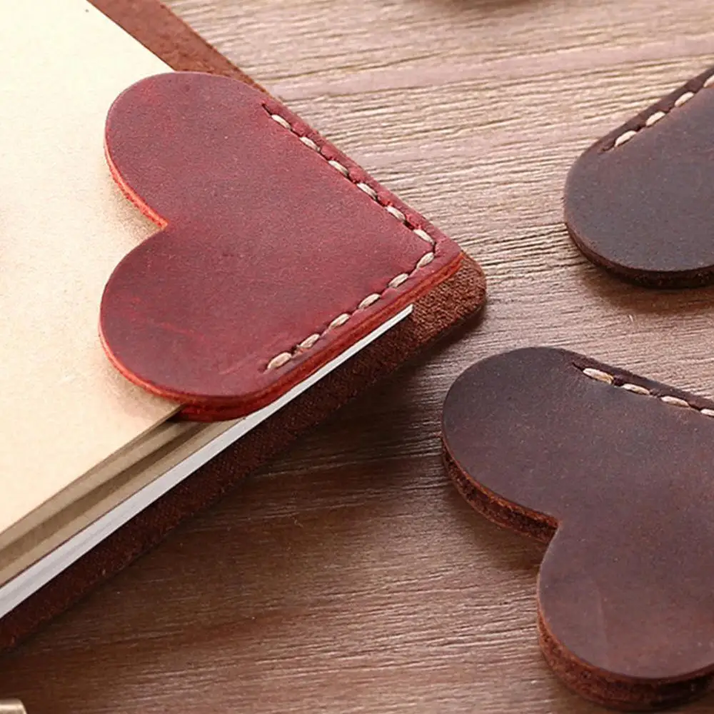 Винтажные кожаные закладки ручной работы мини маркеры для угловых страниц из