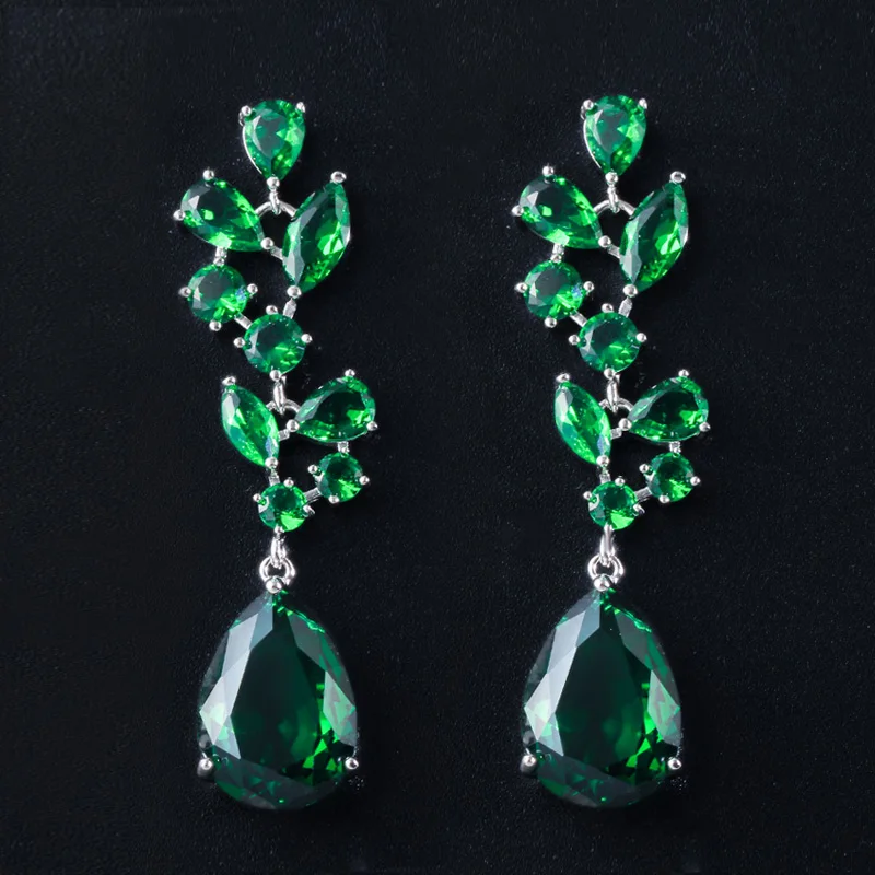 Длинные висячие серьги ANGELCZ романтичные фиолетовые асимметричные с крупными