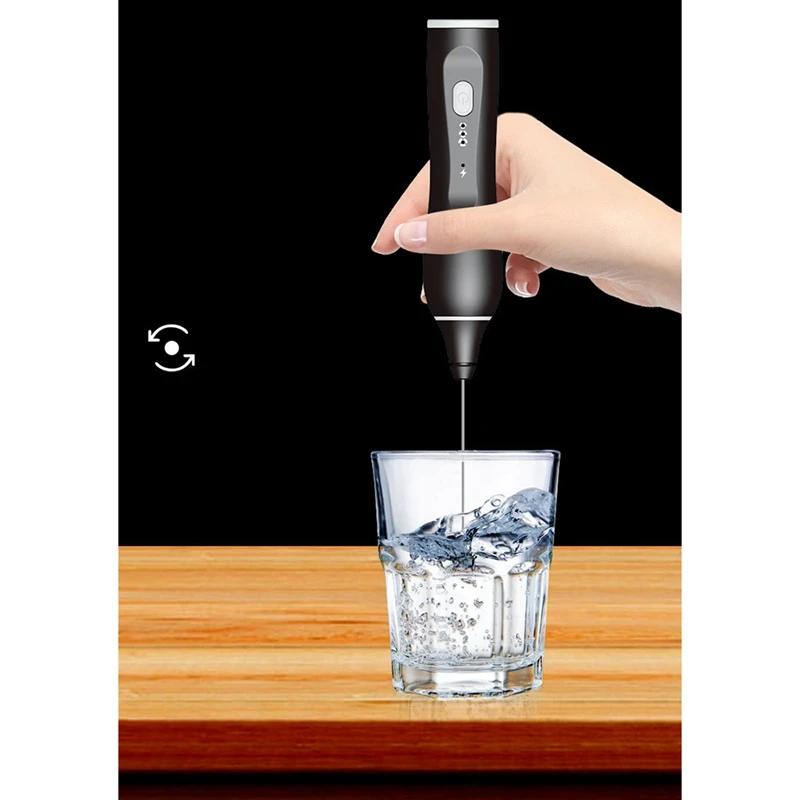 

USB Electric Milk Frothers 3 Speed Electric Whisk Kitchen Smoothie Blender Handheld Foam Maker for Coffee Cappuccino