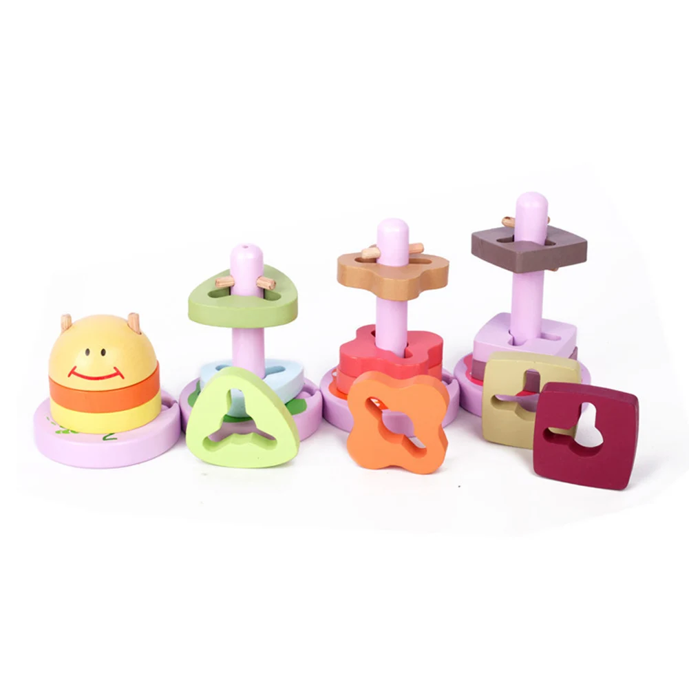 Набор из четырех колонн деревянные блоки Геометрическая интеллектуальная доска