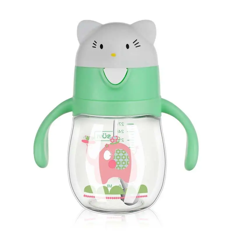 

250ml Baby Feeding Cup with Straw Children Learn Feeding Drinking Bottle Kids Training Cup With Straw Taza De Bebe New