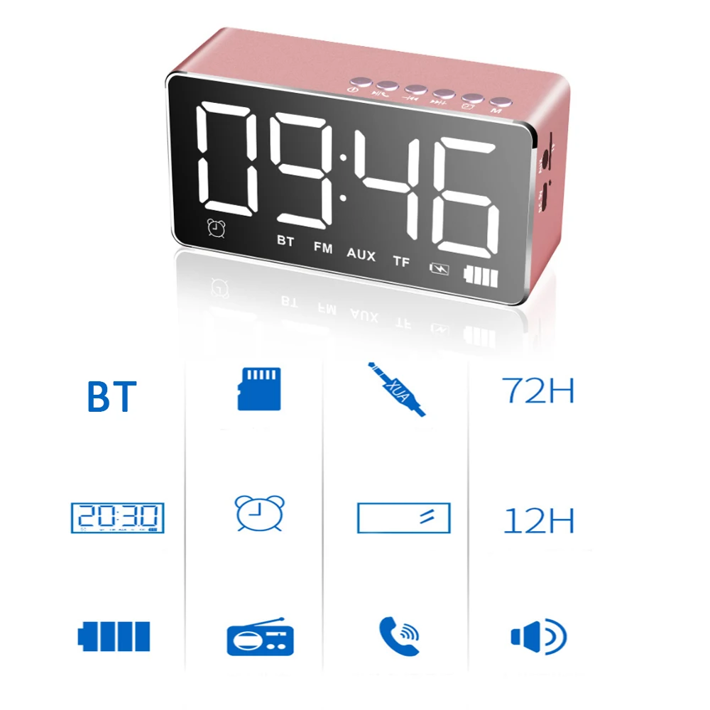 Новый многофункциональный светодиодный Будильник для гостиной Портативный BT
