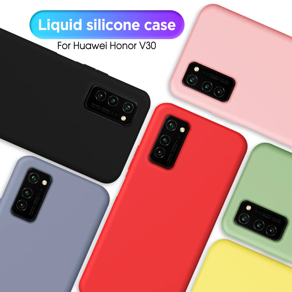 Роскошный чехол из жидкого силикона для Huawei Honor V30 10 Lite P30 Pro Mate 20 P Smart 2019 на Nova 6 6SE 4E