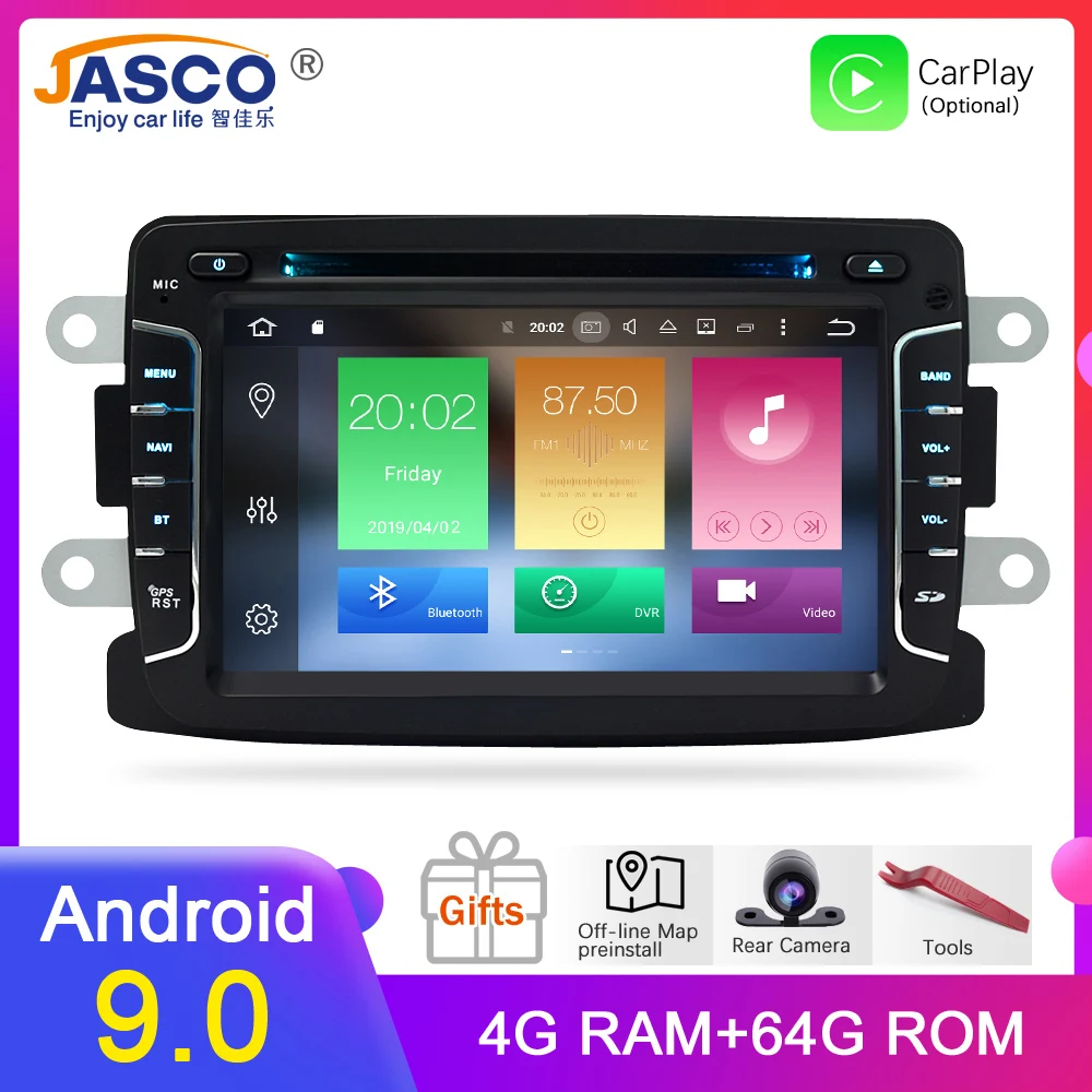 4G ram Android 9,0 автомобильный DVD стерео для Duster Dacia Sandero Logan Dokker Captur Lada Xray gps навигация Видео Аудио