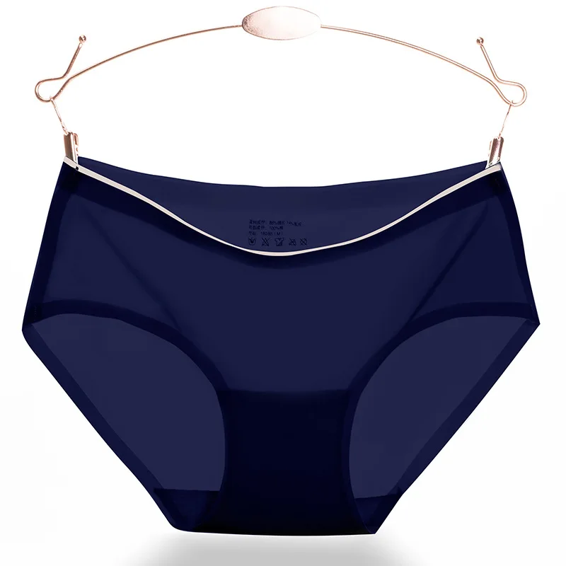 New Deep Blue 1 шт Бесшовные трусики для женщин Мода 4 разноцветное нижнее белье для девочек сексуальные трусы с низкой посадкой женское нижнее белье мягкие брюки женские нижнее белье - Цвет: New Deep Blue