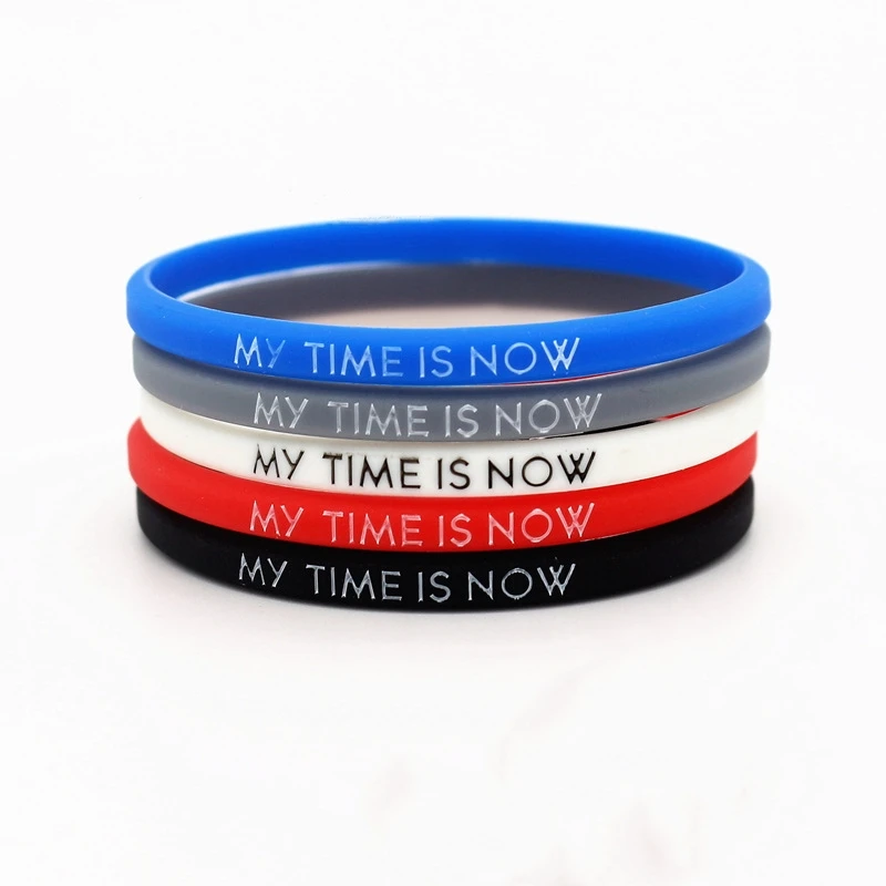 Модный силиконовый браслет My Time Is Now, силиконовый браслет для мужчин и женщин, браслет ubber, браслет для спорта на открытом воздухе, ремешок, подарки