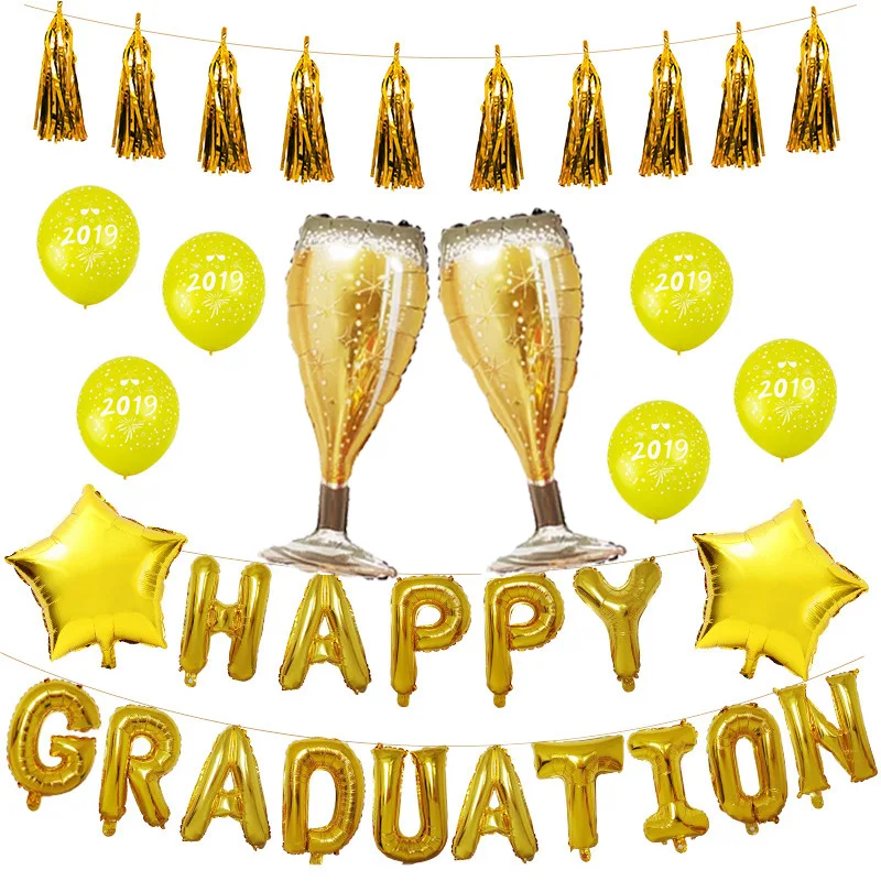 2019 Выпускной сезон воздушный шар украшение буквы баллоны баннер церемония