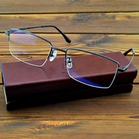 ip titanium lightweight half rim rectangle executive office optical frame custom photochromicprogressive myopia reading glasses