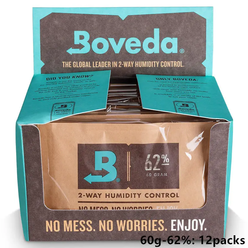 62-big-60g-12packs Boveda профессиональная сигарная увлажняющая сумка, сумка для влажности, увлажнитель для сигар, сумка для увлажнения сигар - Цвет: 62-big-60g-12packs