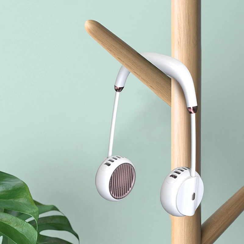 

Portable Hanging Necklace Fan USB Mini Personal Cooling Double Fan Wearable Sports Halter Fan Air Cooler Outdoor