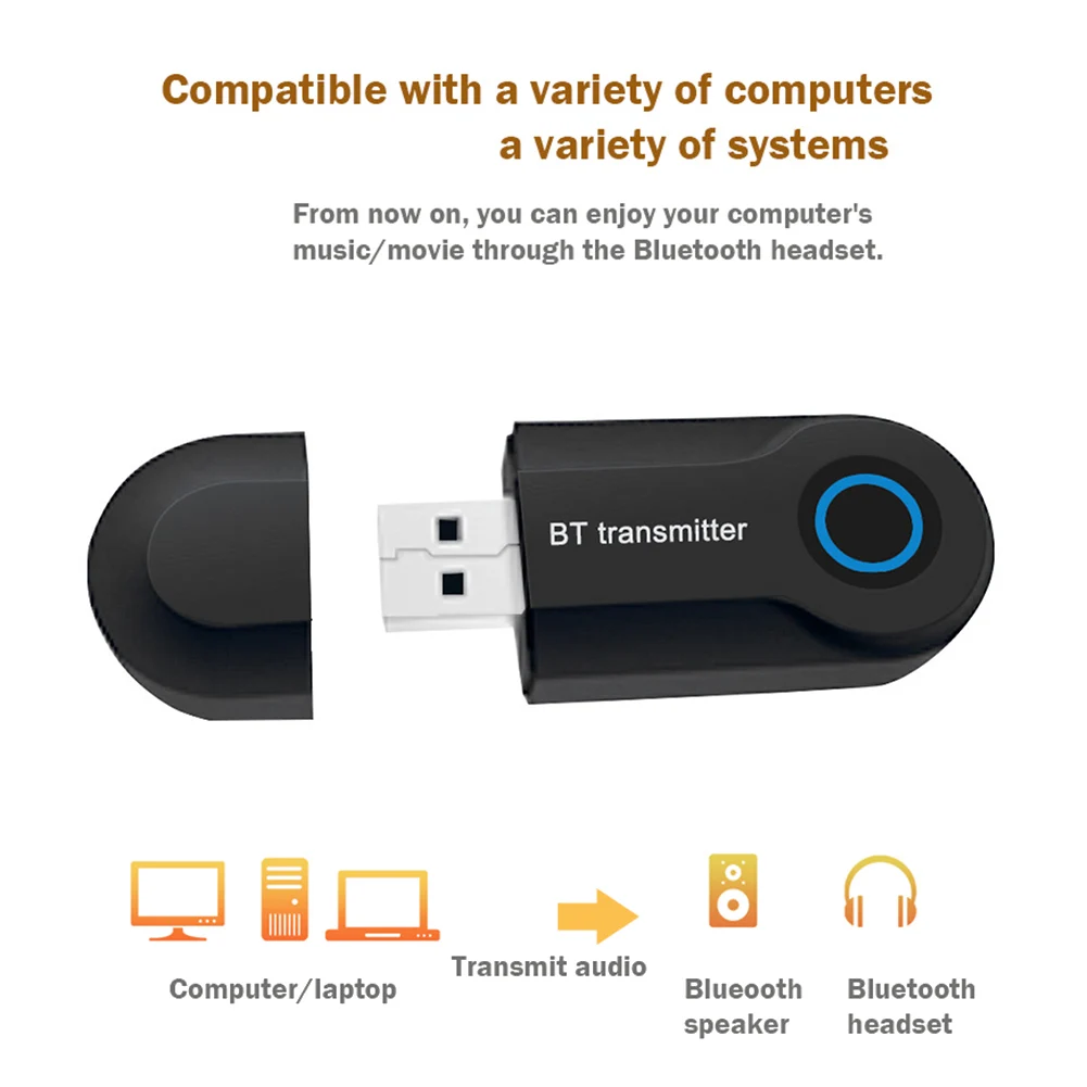 

GT09S Bluetooth-compatible 4.2 Audio Transmitter 3.5mm AUX Jack Wireless Stereo Speaker Music Adapter for PC Computer Supplies