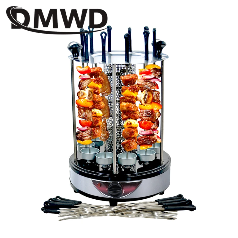 10 skewer Электрический барбекю гриль-машина для приготовления шашлыка автоматический вращающийся барбекю бездымный духовой шкаф жаркое домашнее ягненка шампуры нагревательная плита - Цвет: 10 skewer
