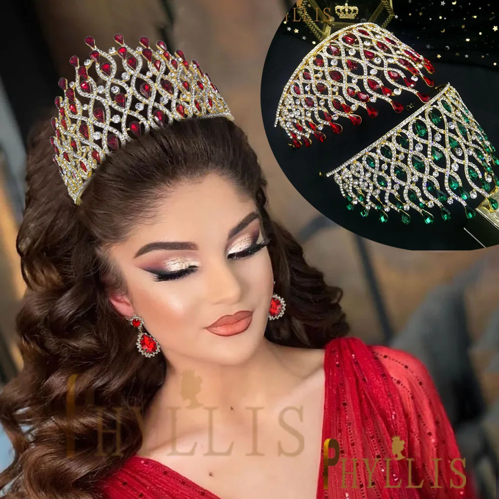 

A277 Wedding Tiara Korean Rhinestone Headband Bridal Hair Accessories Colorful Princess Crown Bridal Hair Accessories Headwear