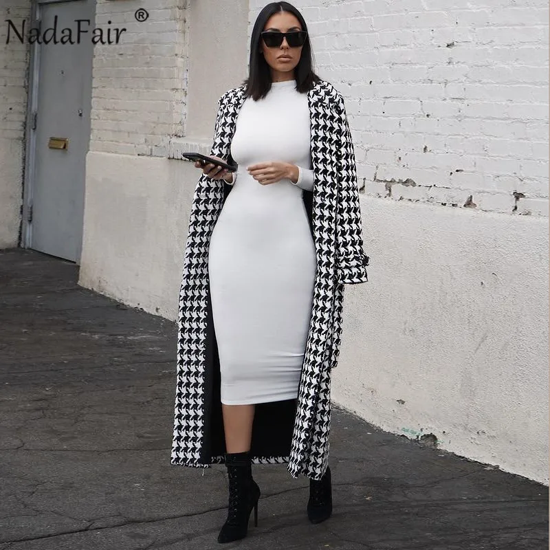 Соблазнительное женское платье Nadafair с длинным рукавом водолазка Осень зима